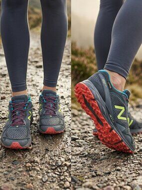 New Balance Trail 910 V2 Gore Tex Revite Midsole Grey Teal Red Mesh - Size 8.5